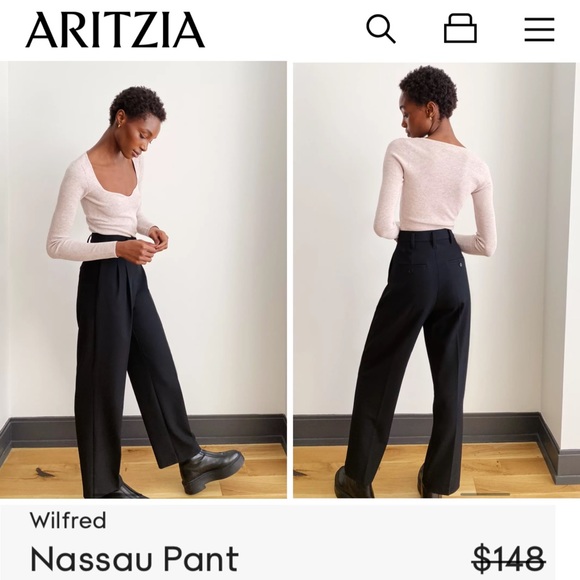 Aritzia Pants - Wilfred / Aritzia Sz 2 Nassau Pant Wide Leg in Black